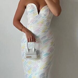 Chic Strapless Multicolor Dress